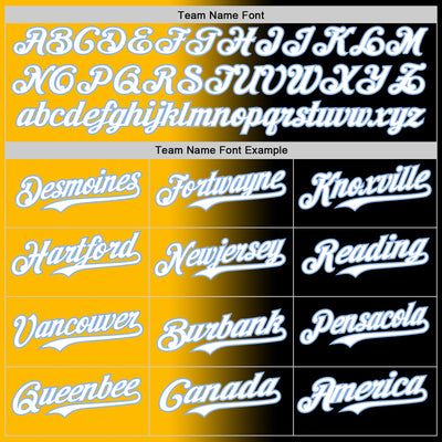 Custom Black Light Blue Gold-White Authentic Gradient Fashion Baseball Jersey