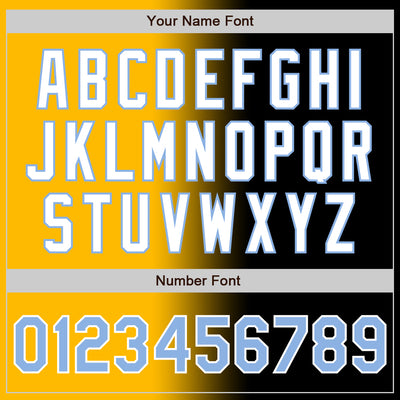 Custom Black Light Blue Gold-White Authentic Gradient Fashion Baseball Jersey