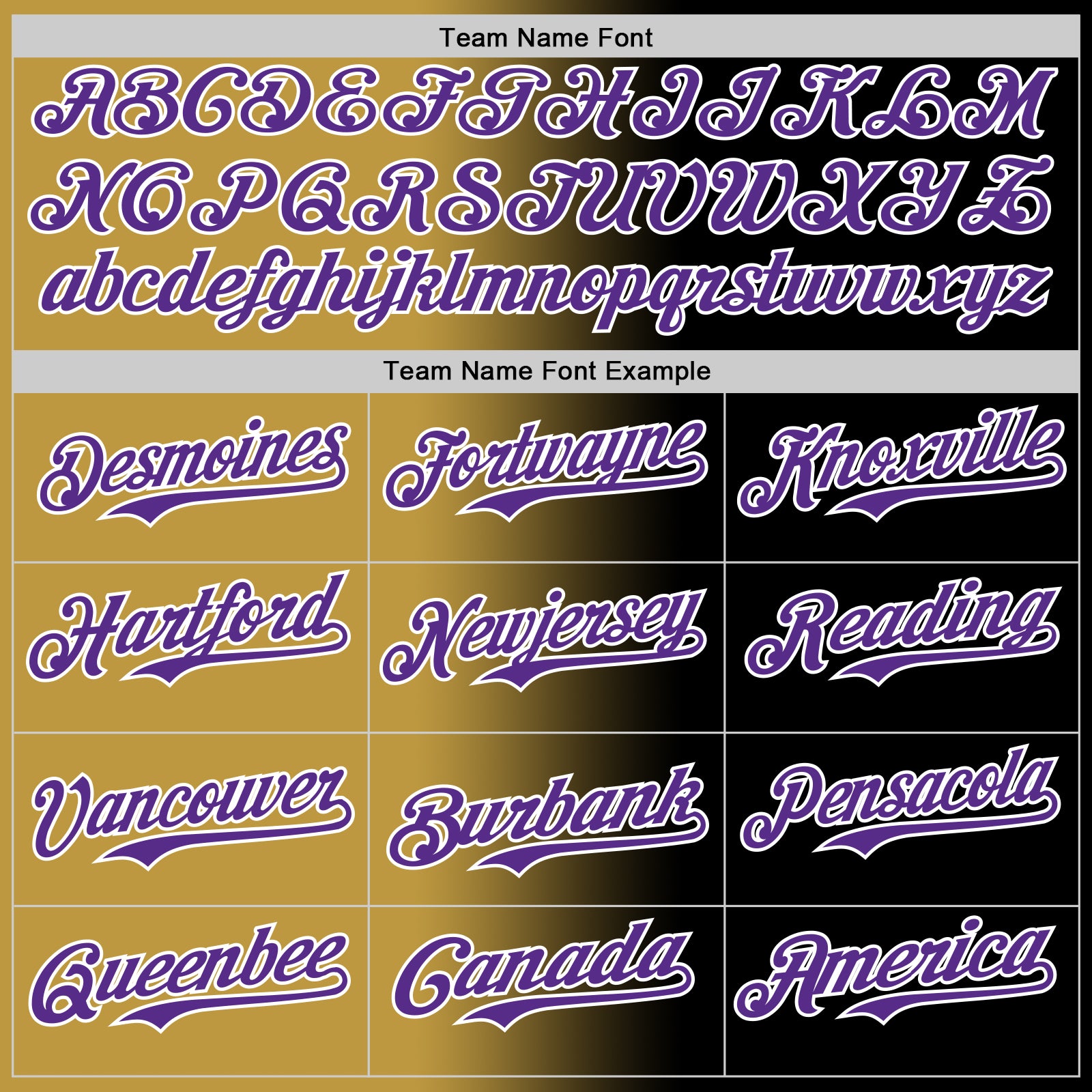 Custom Black Purple Old Gold-White Authentic Gradient Fashion Baseball Jersey