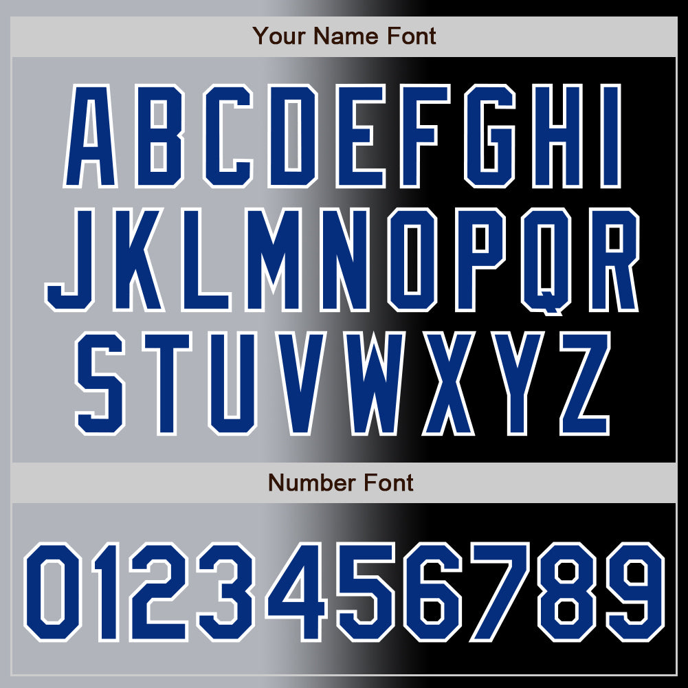 Custom Black Royal Gray-White Authentic Gradient Fashion Baseball Jersey