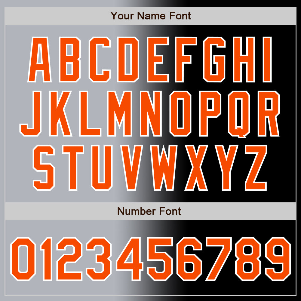Custom Black Orange Gray-White Authentic Gradient Fashion Baseball Jersey