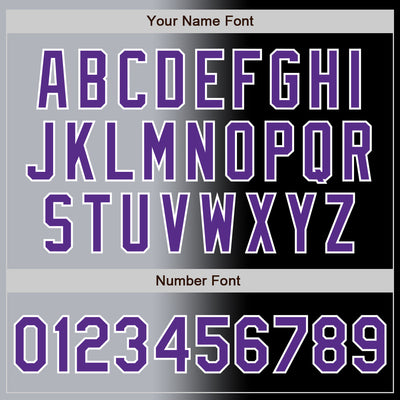Custom Black Purple Gray-White Authentic Gradient Fashion Baseball Jersey