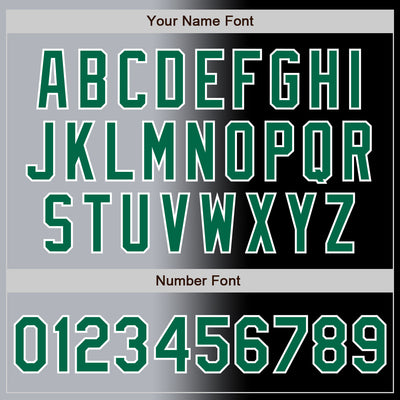 Custom Black Kelly Green Gray-White Authentic Gradient Fashion Baseball Jersey