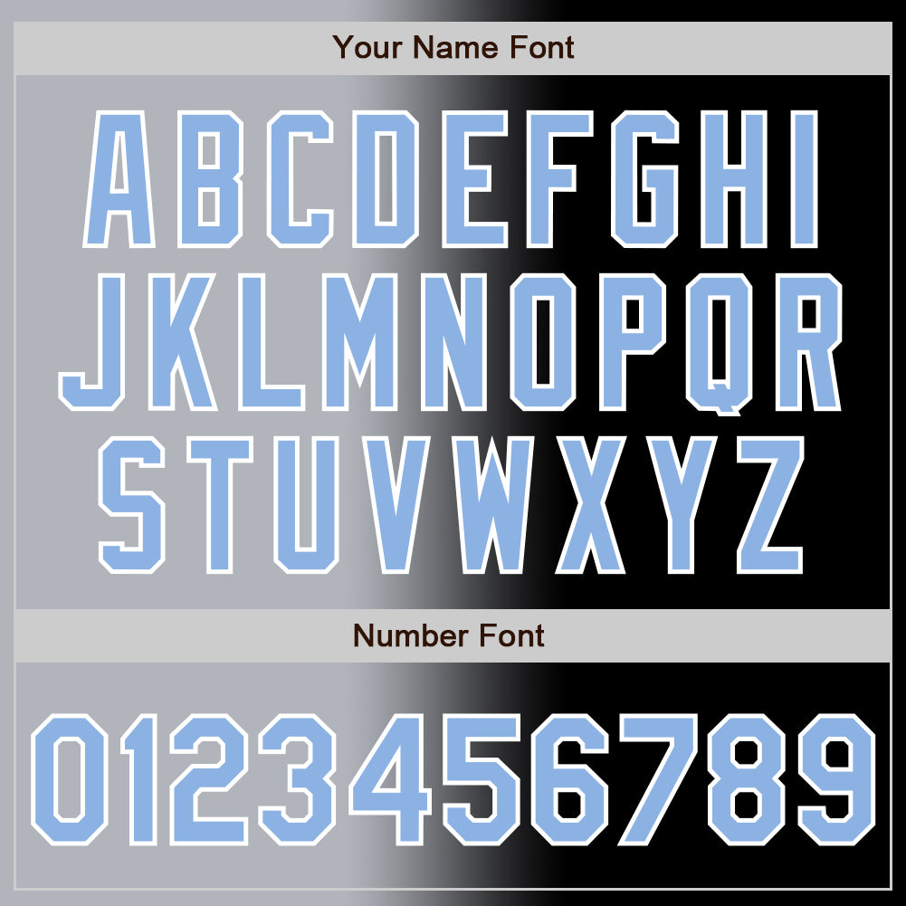 Custom Black Light Blue Gray-White Authentic Gradient Fashion Baseball Jersey