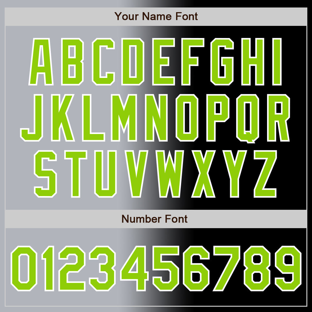 Custom Black Neon Green Gray-White Authentic Gradient Fashion Baseball Jersey