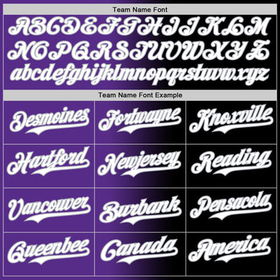 Custom Black White Purple-Gray Authentic Gradient Fashion Baseball Jersey