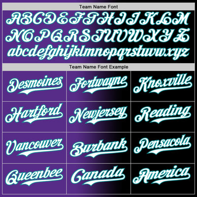 Custom Black White Purple-Teal Authentic Gradient Fashion Baseball Jersey