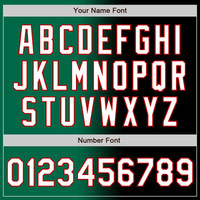 Custom Black White Kelly Green-Red Authentic Gradient Fashion Baseball Jersey