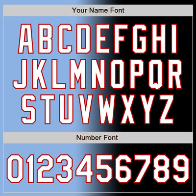 Custom Black White Light Blue-Red Authentic Gradient Fashion Baseball Jersey