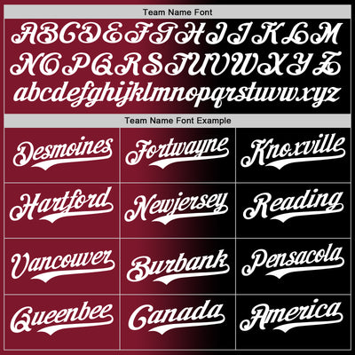 Custom Black White-Crimson Authentic Gradient Fashion Baseball Jersey