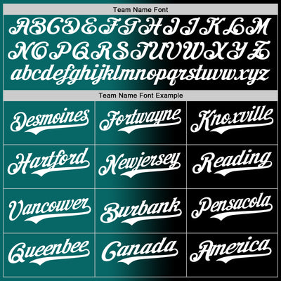 Custom Black White-Teal Authentic Gradient Fashion Baseball Jersey