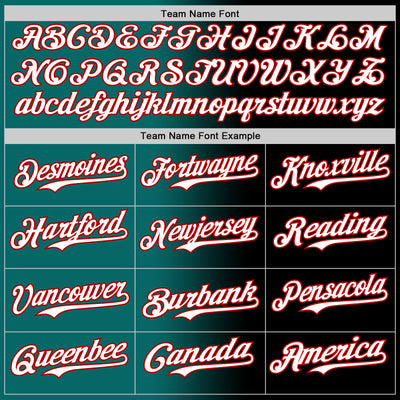 Custom Black White Teal-Red Authentic Gradient Fashion Baseball Jersey