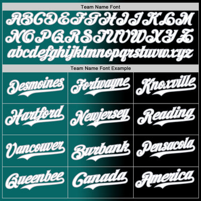 Custom Black White Teal-Gray Authentic Gradient Fashion Baseball Jersey