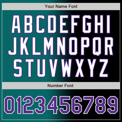 Custom Black Purple Teal-White Authentic Gradient Fashion Baseball Jersey