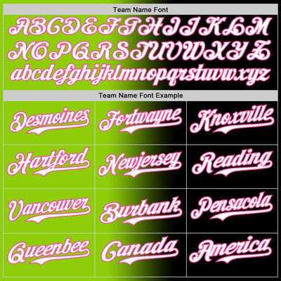 Custom Black White Neon Green-Pink Authentic Gradient Fashion Baseball Jersey