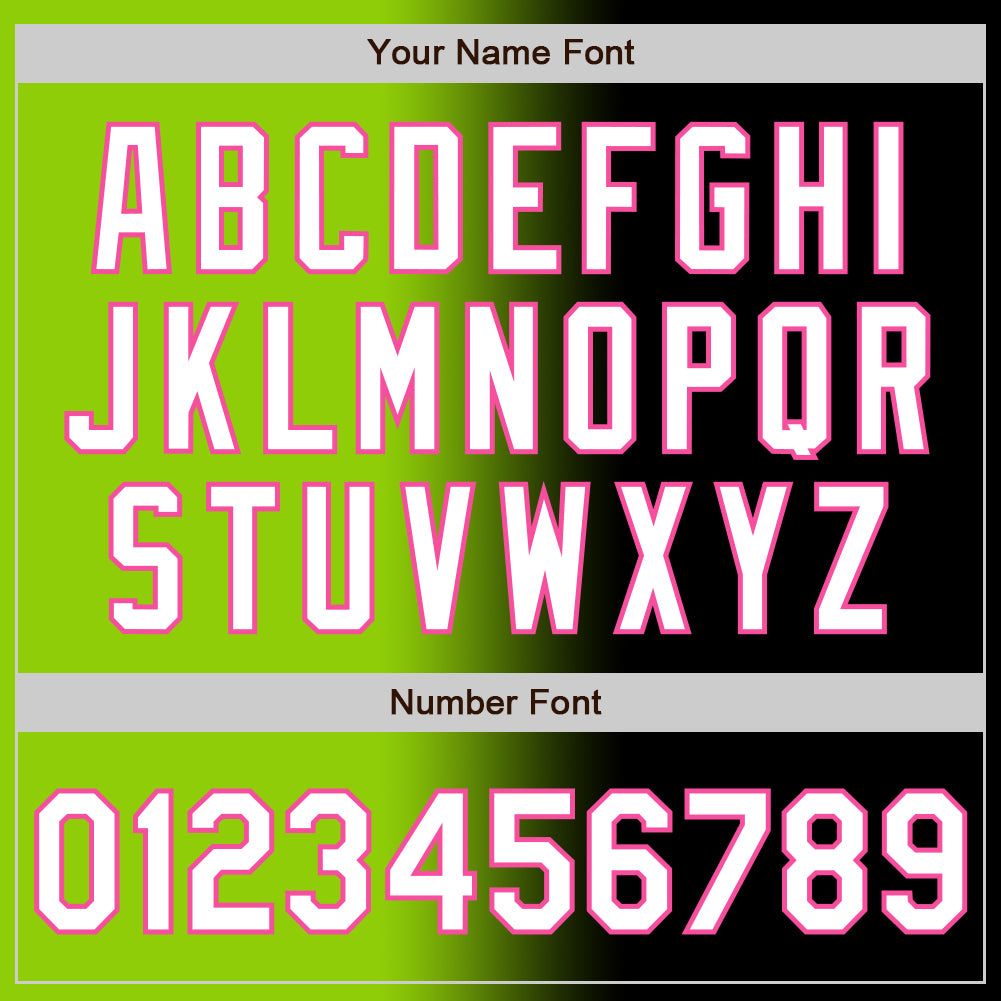 Custom Black White Neon Green-Pink Authentic Gradient Fashion Baseball Jersey