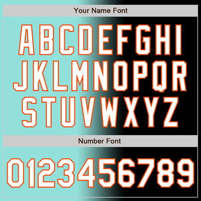 Custom Black White Ice Blue-Orange Authentic Gradient Fashion Baseball Jersey