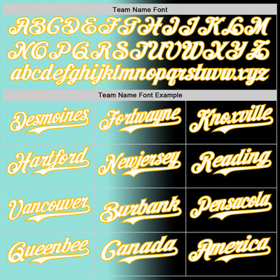 Custom Black White Ice Blue-Gold Authentic Gradient Fashion Baseball Jersey