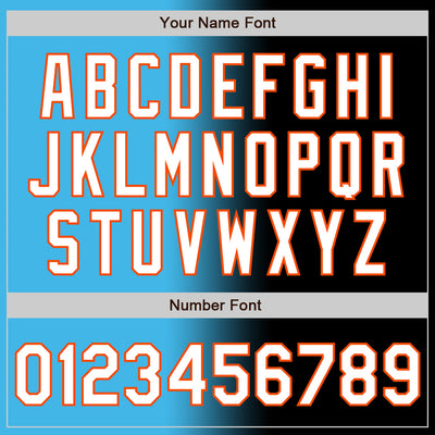 Custom Black White Sky Blue-Orange Authentic Gradient Fashion Baseball Jersey