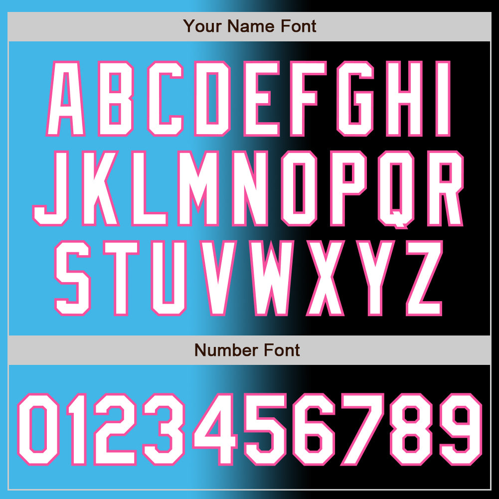 Custom Black White Sky Blue-Pink Authentic Gradient Fashion Baseball Jersey