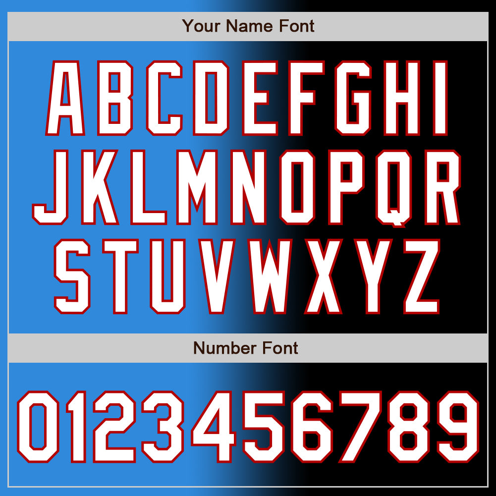 Custom Black White Electric Blue-Red Authentic Gradient Fashion Baseball Jersey