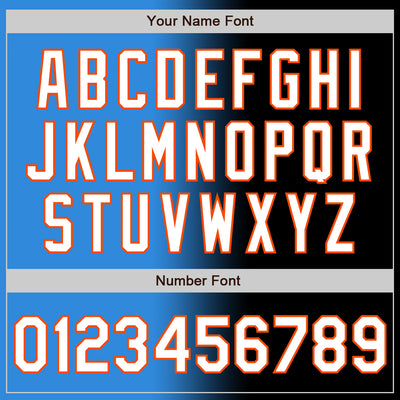 Custom Black White Electric Blue-Orange Authentic Gradient Fashion Baseball Jersey