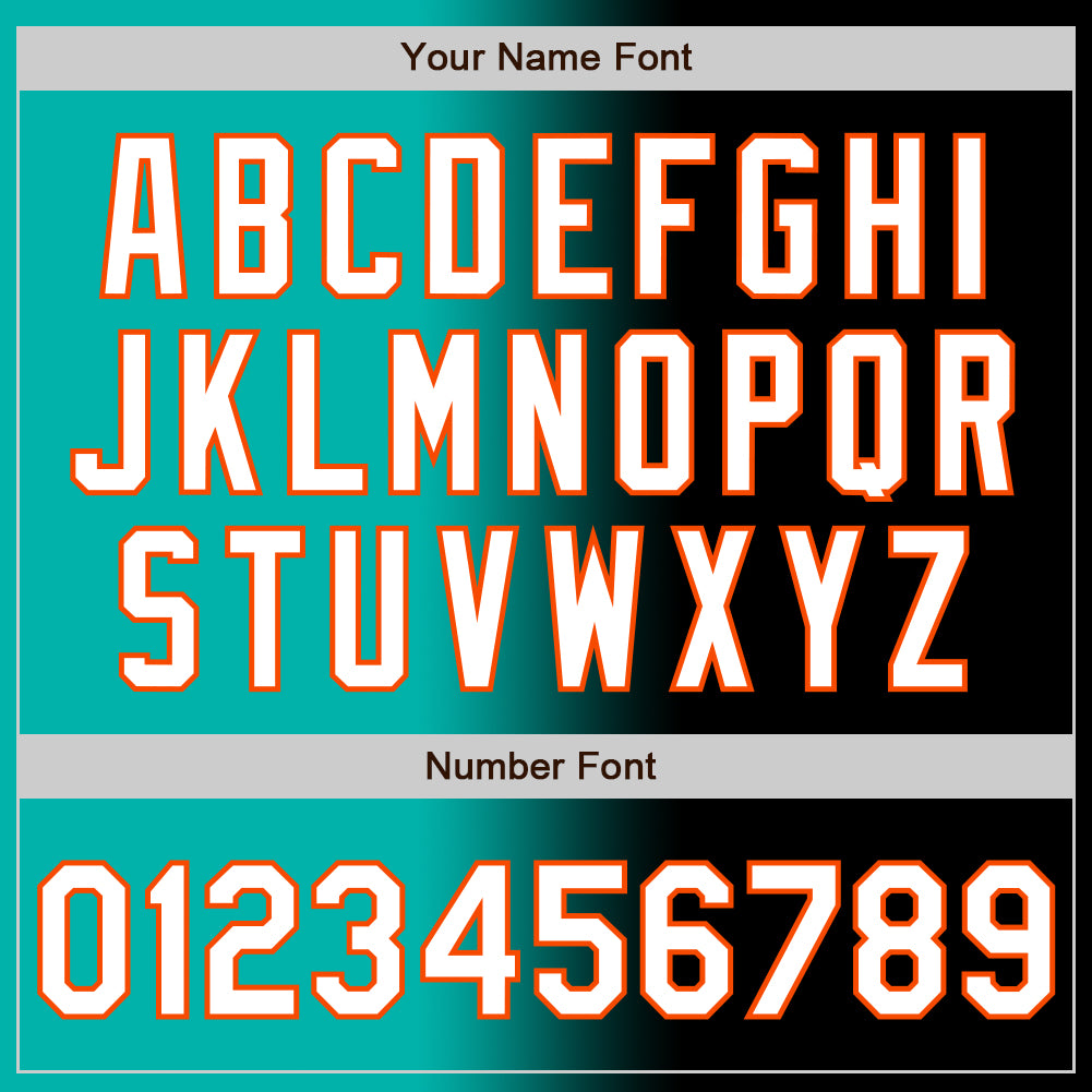 Custom Black White Aqua-Orange Authentic Gradient Fashion Baseball Jersey