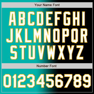 Custom Black White Aqua-Gold Authentic Gradient Fashion Baseball Jersey