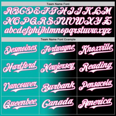 Custom Black White Aqua-Pink Authentic Gradient Fashion Baseball Jersey