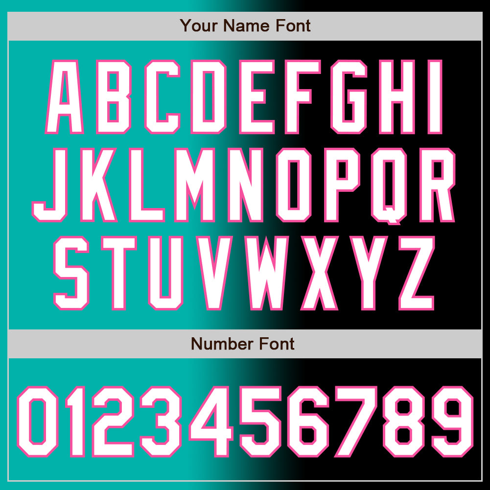Custom Black White Aqua-Pink Authentic Gradient Fashion Baseball Jersey