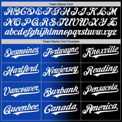Custom Black White-Thunder Blue Authentic Gradient Fashion Baseball Jersey