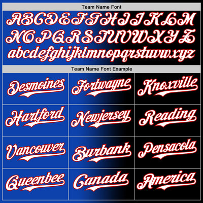 Custom Black White Thunder Blue-Red Authentic Gradient Fashion Baseball Jersey