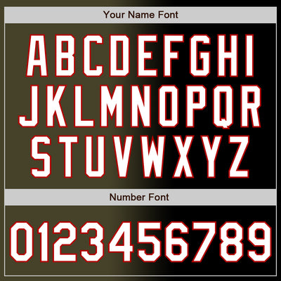 Custom Black White Olive-Red Authentic Gradient Fashion Baseball Jersey