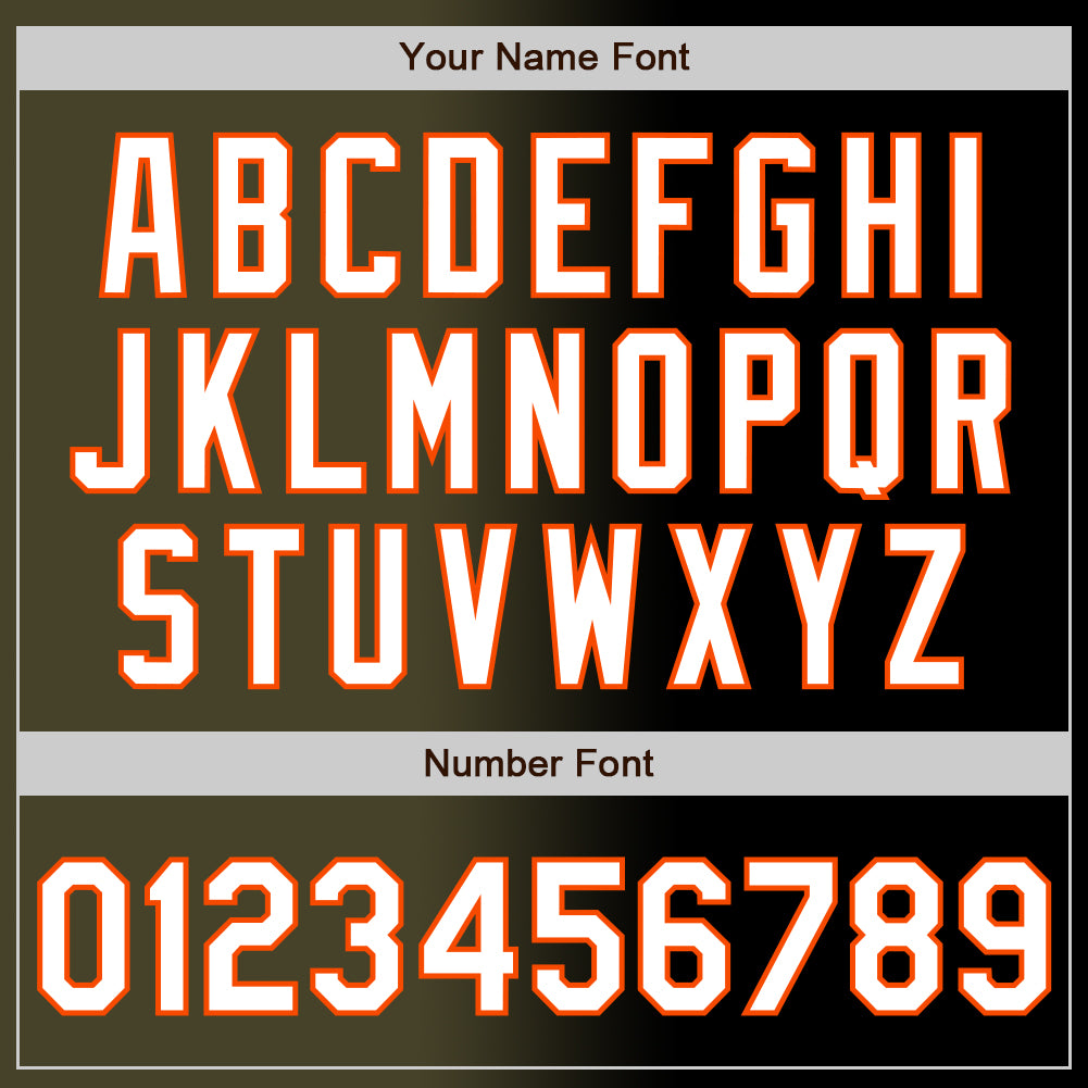 Custom Black White Olive-Orange Authentic Gradient Fashion Baseball Jersey