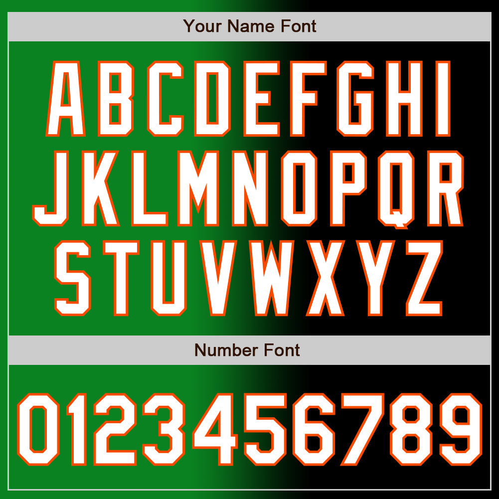 Custom Black White Grass Green-Orange Authentic Gradient Fashion Baseball Jersey