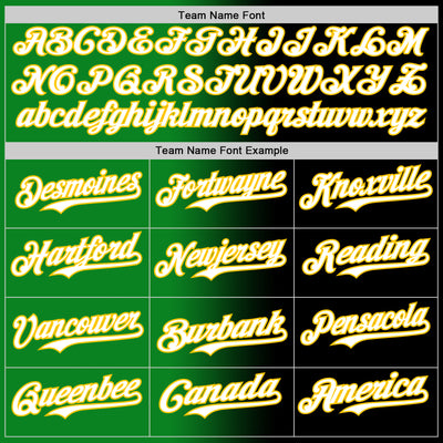 Custom Black White Grass Green-Yellow Authentic Gradient Fashion Baseball Jersey