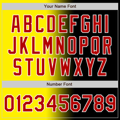 Custom Black Red Light Yellow-White Authentic Gradient Fashion Baseball Jersey