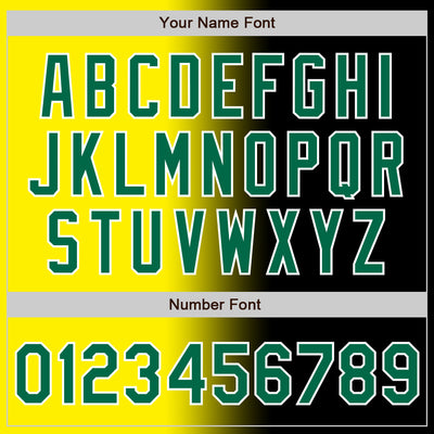 Custom Black Kelly Green Light Yellow-White Authentic Gradient Fashion Baseball Jersey