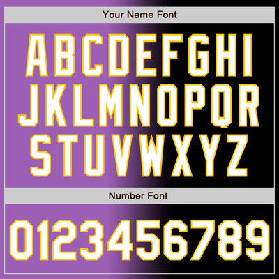 Custom Black White Medium Purple-Yellow Authentic Gradient Fashion Baseball Jersey