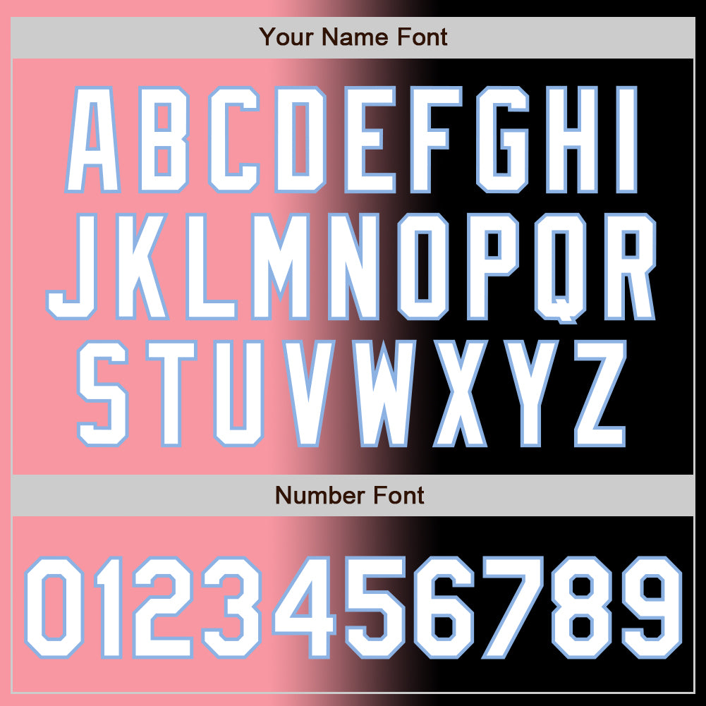 Custom Black White Medium Pink-Light Blue Authentic Gradient Fashion Baseball Jersey
