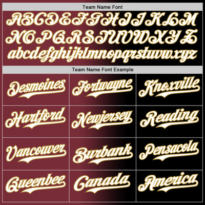 Custom Black White Burgundy-Old Gold Authentic Gradient Fashion Baseball Jersey
