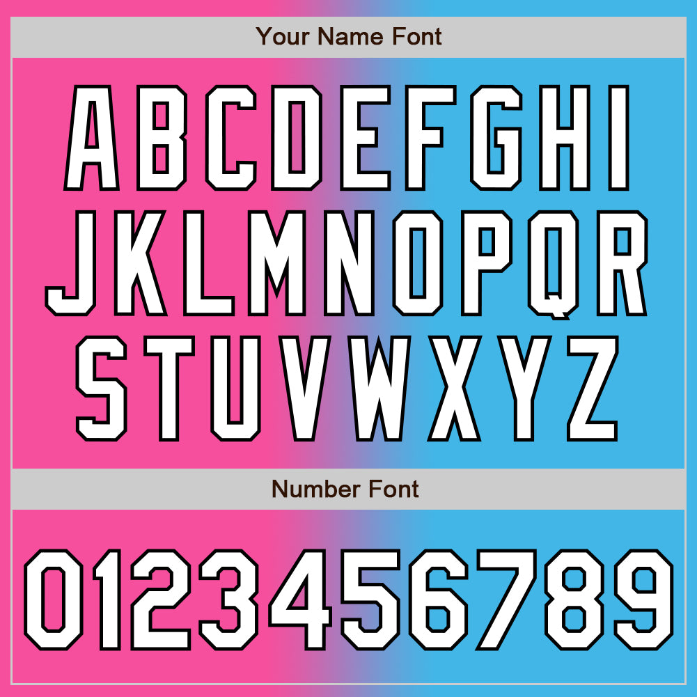 Custom Sky Blue White Pink-Black Authentic Gradient Fashion Baseball Jersey