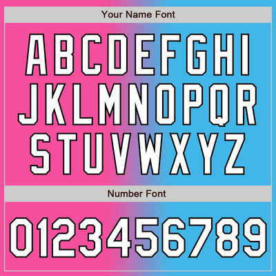 Custom Sky Blue White Pink-Black Authentic Gradient Fashion Baseball Jersey