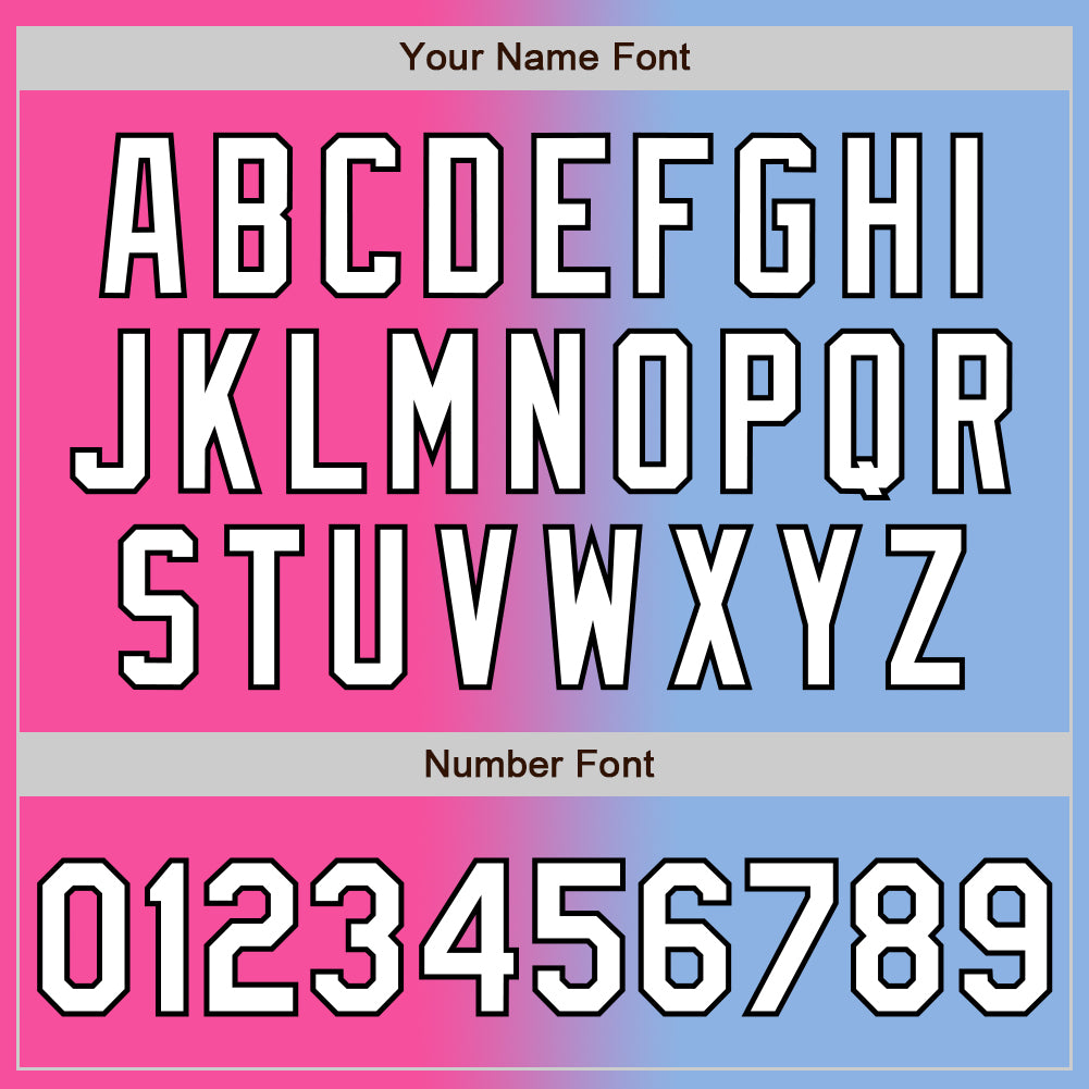 Custom Light Blue White Pink-Black Authentic Gradient Fashion Baseball Jersey