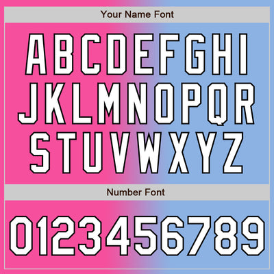 Custom Light Blue White Pink-Black Authentic Gradient Fashion Baseball Jersey