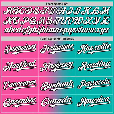 Custom Aqua White Pink-Black Authentic Gradient Fashion Baseball Jersey