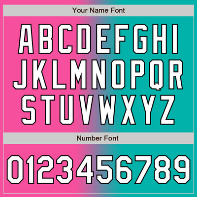 Custom Aqua White Pink-Black Authentic Gradient Fashion Baseball Jersey