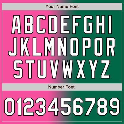 Custom Kelly Green White Pink-Black Authentic Gradient Fashion Baseball Jersey