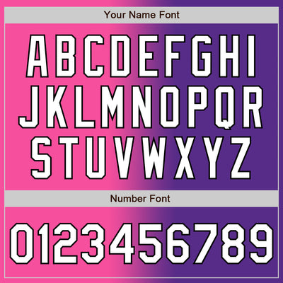 Custom Purple White Pink-Black Authentic Gradient Fashion Baseball Jersey