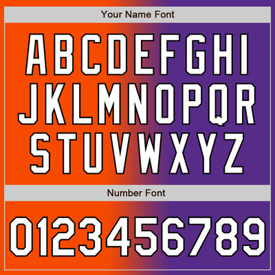 Custom Purple White Orange-Black Authentic Gradient Fashion Baseball Jersey